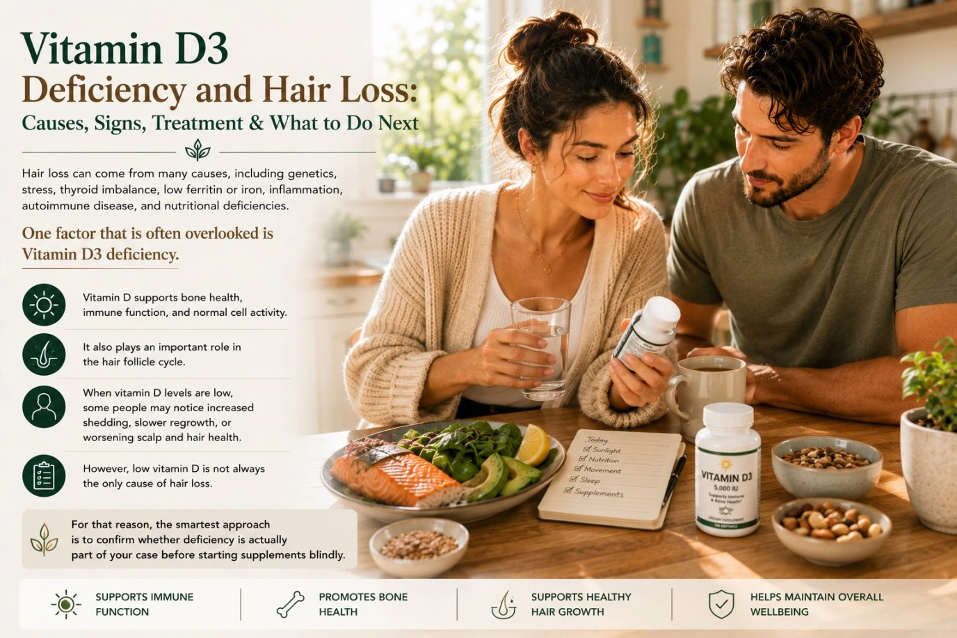 Vitamin D3 deficiency and its possible connection to hair loss and shedding